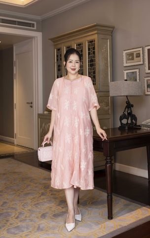 SWANLAKE | Đầm 2 Lớp Cổ Nẹp Vải Tơ Bông - D11030LW07