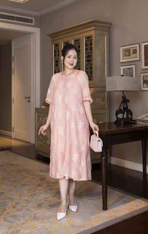 SWANLAKE | Đầm 2 Lớp Cổ Nẹp Vải Tơ Bông - D11030LW07