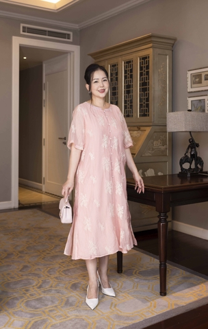 SWANLAKE | Đầm 2 Lớp Cổ Nẹp Vải Tơ Bông - D11030LW07