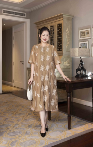 SWANLAKE | Đầm 2 Lớp Cổ Nẹp Vải Tơ Bông - D11030LW07