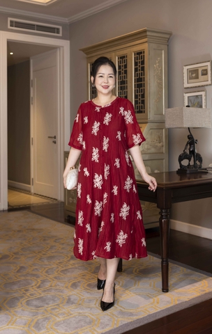 SWANLAKE | Đầm 2 Lớp Cổ Nẹp Vải Tơ Bông - D11030LW07