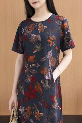 Đầm Linen Bông Đuôi Cá Phom Ôm Swanlake - D11531LW04