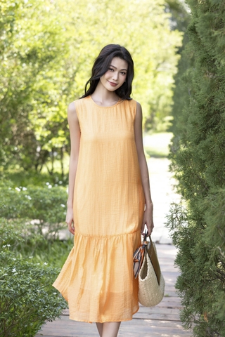 Đầm Thường Ngày Phom Suông Sát Nách Tơ Gân Maxi - D11519/7