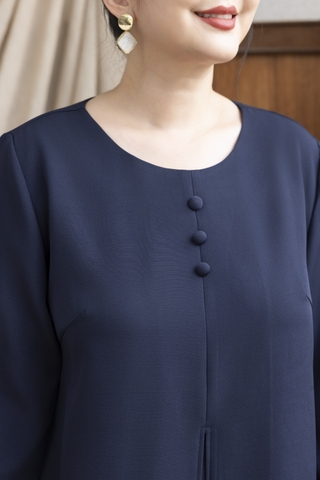 M COLLECTION | Đầm Thường Ngày Phuom Suong Lụa Dày Dài Qua Gối D13259LW01