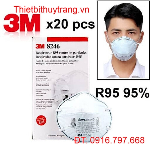 KHẨU TRANG LỌC BỤI VÀ HƠI A XÍT 3M 8246