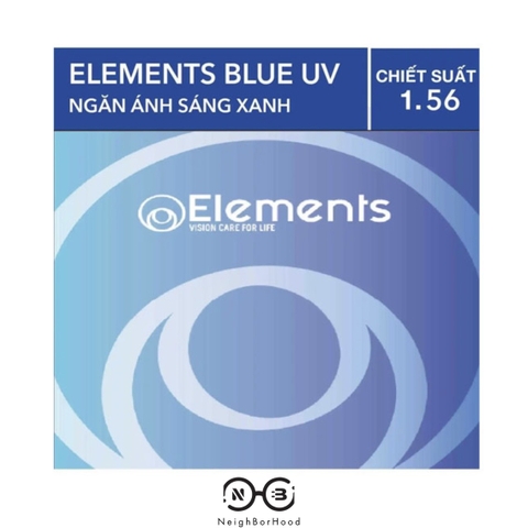 Tròng Elements Blue UV CUT chiết suất 1.56