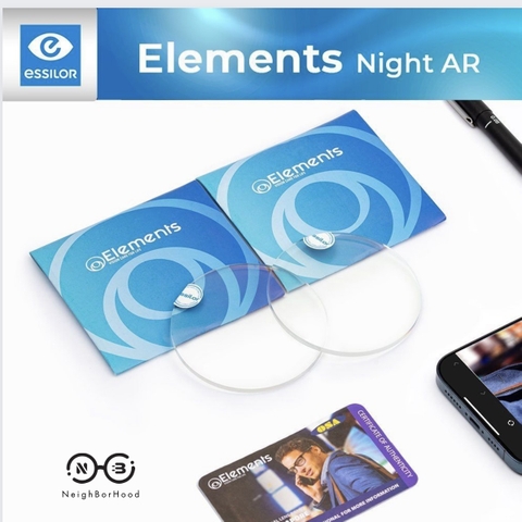 Tròng Element BLUE UV CUT Night AR loạn cao chiết suất 1.56