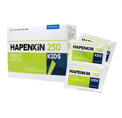 Hapenxin 250 (Cephalexin) Hộp 24 gói DHG