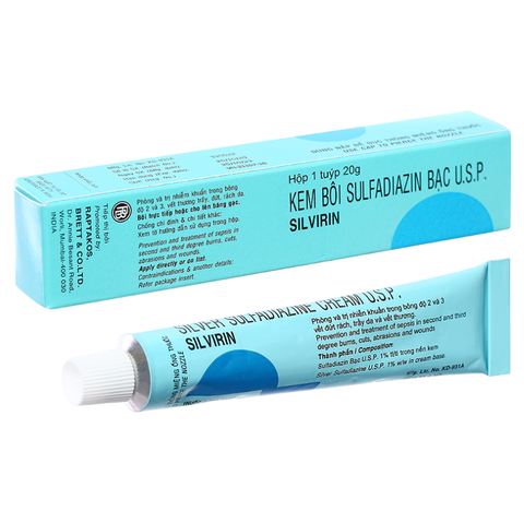 Trị bỏng Silvirin (Sulfadiazin Bạc) Ấn Độ