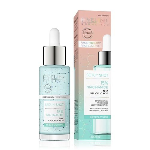 Tinh chất dưỡng da Eveline Serum Shot ngừa mụn, se khít lỗ chân lông Niacinamide 30ml