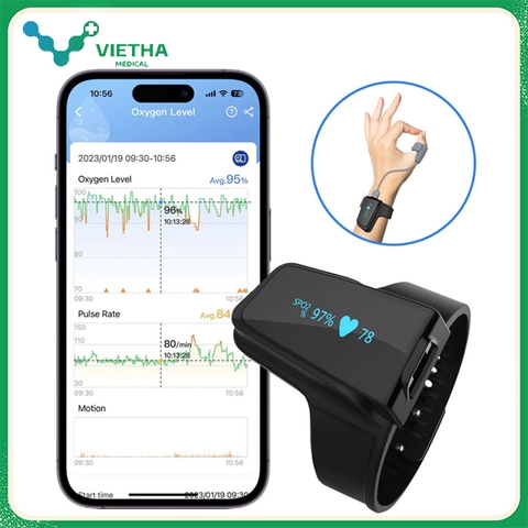 Thiết bị theo dõi oxy, nhịp tim & giấc ngủ Checkme O2 Max