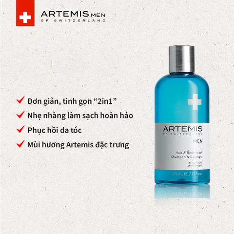 [COMBO THANH LỊCH] Rửa Mặt Kết Hợp Cạo Râu 2in1 x Sữa Tắm & Gội Toàn Thân Artemis Men