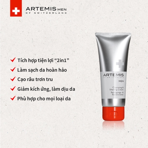 [COMBO THANH LỊCH] Rửa Mặt Kết Hợp Cạo Râu 2in1 x Sữa Tắm & Gội Toàn Thân Artemis Men