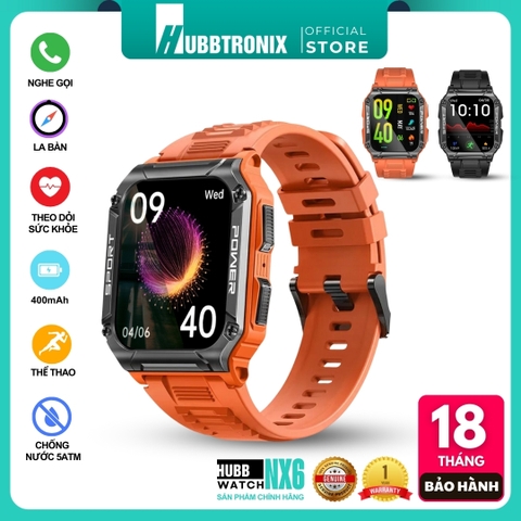 Đồng hồ thể thao, có la bàn, nghe gọi thông minh, Hubb Watch NX6a 1.43