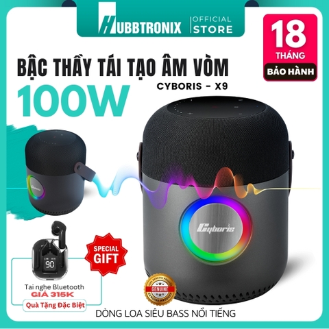 Loa Bluetooth Cyboris X9 100W – Âm Thanh Siêu Trầm 360 Độ