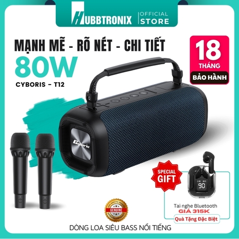 Loa Bluetooth Karaoke Cyboris-T12 80W