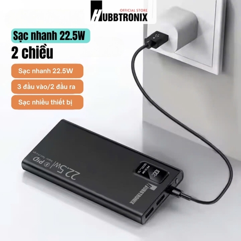 HubbFast PD20. Sạc dự phòng Siêu Nhanh, Dung lượng lớn, 10.000mAh. Hổ trợ sạc nhanh, thiết kế tiện dụng