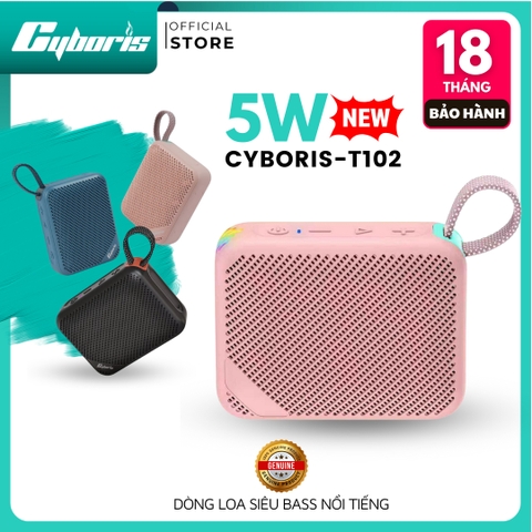 Loa Bluetooth Mini Cyboris T102 | 5W, Siêu Nhẹ, Nhiều Màu Sắc, Bảo hành 18 tháng