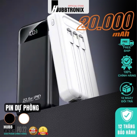 Sạc dự phòng siêu nhanh, dung lượng 20.000mAh. Tích hợp sạc nhanh, đèn pin siêu sáng
