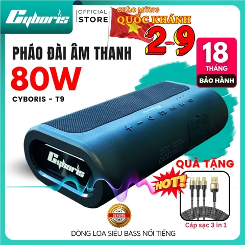 Loa Bluetooth Cyboris-T9 80W - Âm thanh siêu Bass