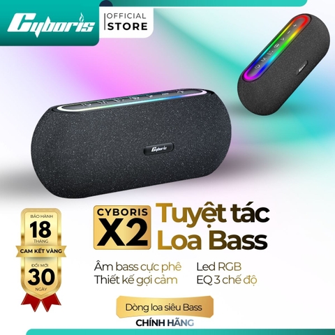 Loa Bluetooth Cyboris X2 | 60W, Đèn RGB, Âm Thanh Vòm
