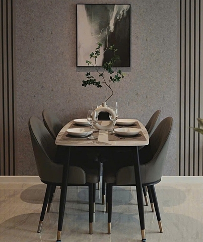 Bàn Ăn 4 Ghế Mặt Đá Nhỏ 2695S