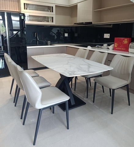 Bàn Ăn 6 Ghế Mặt Đá cao cấp 1355S