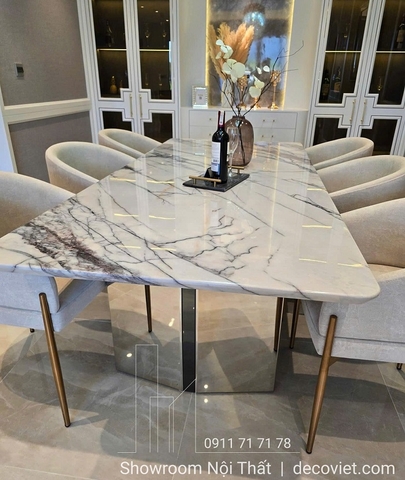 Bàn Ăn Chân Inox 6 Ghế 2799S