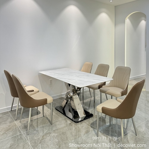 Bàn Ăn Chân Inox 6 Người 2787S