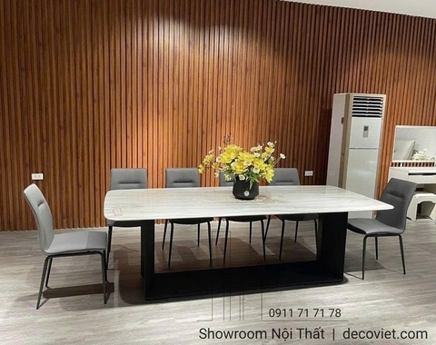 Bàn Ăn Chân Sắt Mặt Đá 10 Ghế 2511S