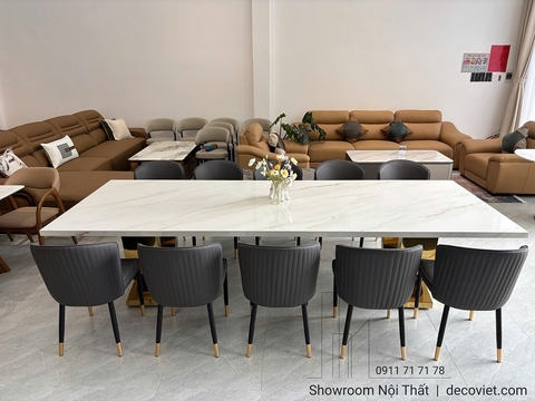 Bàn Ăn Mặt Đá 3m2 10 Ghế 2810S