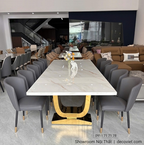 Bàn Ăn Mặt Đá 3m2 10 Ghế 2810S sang trọng