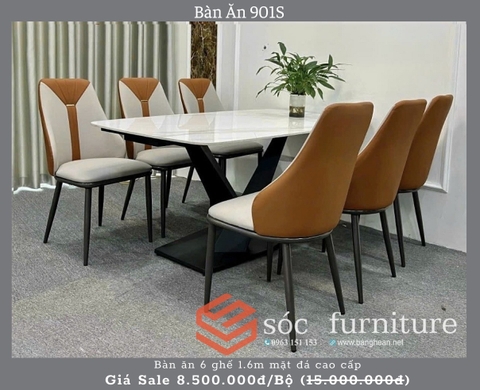Bàn Ăn Mặt Đá 6 Ghế 901S
