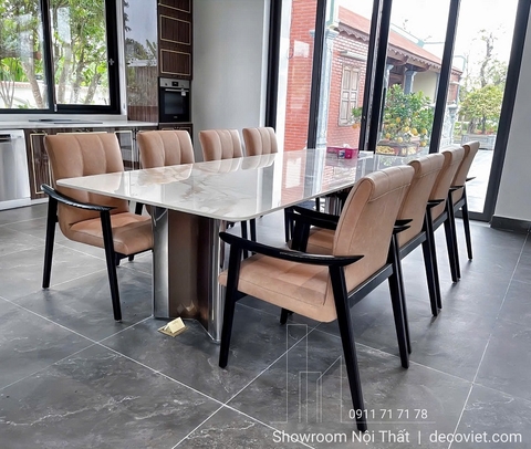 Bàn Ăn Mặt Đá 8 Ghế Hiện Đại 2834S đẹp