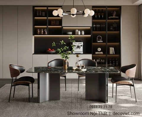 Bàn Ăn Mặt Đá Cẩm Thạch 6 Ghế 2388S
