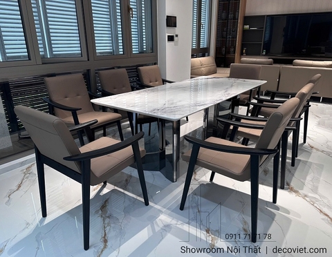 Bàn Ăn Mặt Đá Cẩm Thạch 8 Ghế 2946S