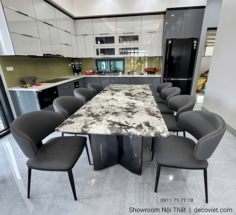 Bàn Ăn Mặt Đá Chân Inox 2849S