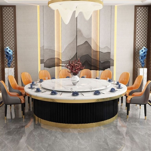Bàn Ăn Mặt Đá Tròn Xoay 20 Ghế 2135S