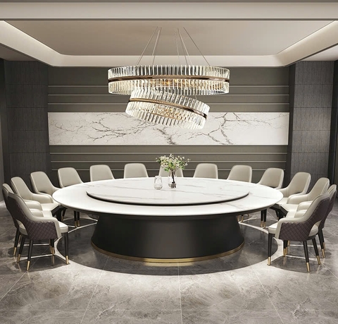 Bàn Ăn Tròn Mặt Đá 20 Ghế 2142S