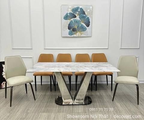 Bộ Bàn Ghế Ăn Mặt Đá 6 Người 2671S