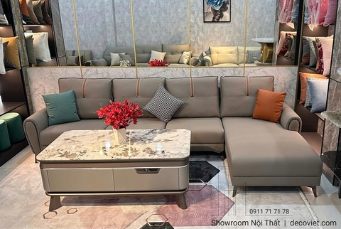 Sofa Da Góc L Phòng Khách 1148T