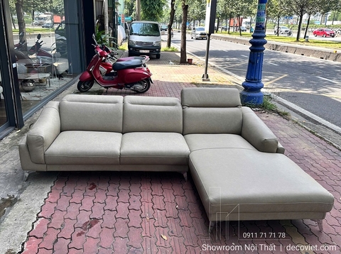Sofa Góc Bọc Da Bò 1111T thiết kế góc chữ L hiện đại