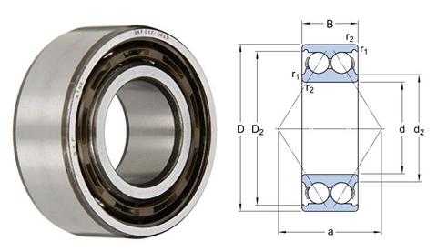 Double row angular contact ball bearings