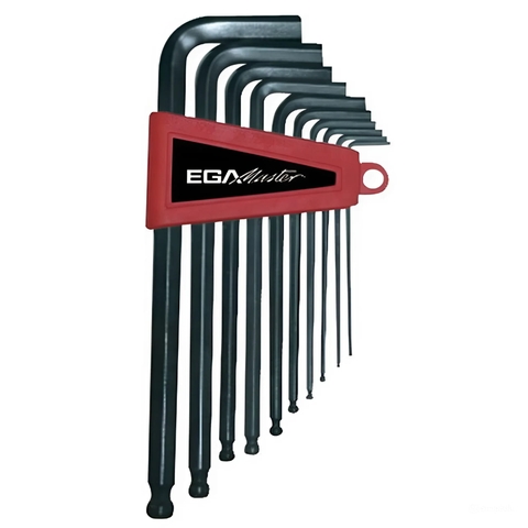 EGA Master 61496, Set 10 Ballpoint, 1.5mm-10mm, Hexagonal Keys Long Serie EGA, ISO 2936/DIN 911, Made In Spain