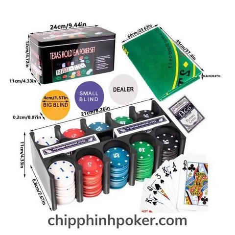 Bộ 200 Chip Poker Texas Hold'em