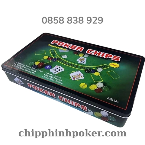 Bộ Phỉnh Poker 300 Chip Giá Rẻ Có Thảm Bài