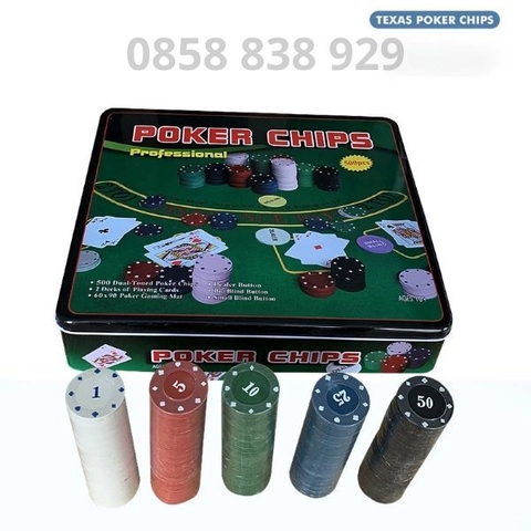 Bộ 500 Chip Poker Texas Hold'em