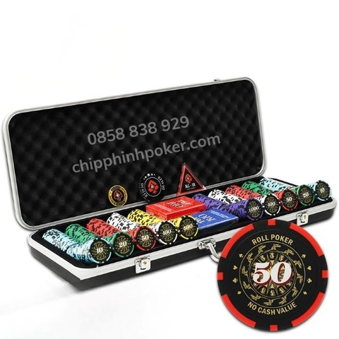 Vali Phỉnh Poker 500 Chip Roll Cao Cấp Chọn Số Theo Ý