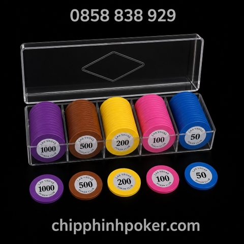 Bộ 100 Chip Poker Nhựa Lasvegas Cao Cấp Giá Rẻ