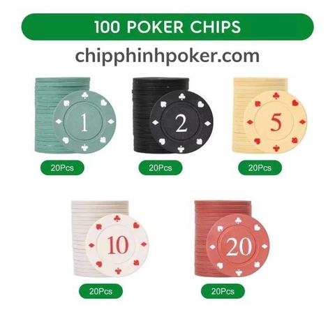Bộ Phỉnh Poker 100 Chip Nhựa Giá Rẻ